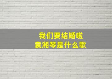 我们要结婚啦袁湘琴是什么歌