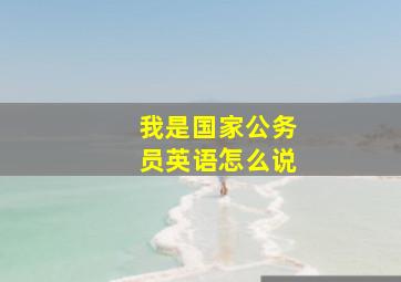 我是国家公务员英语怎么说