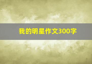 我的明星作文300字