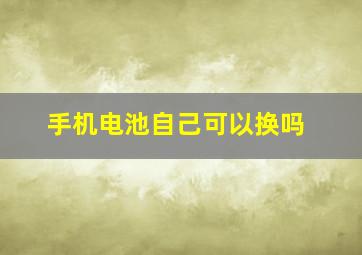 手机电池自己可以换吗