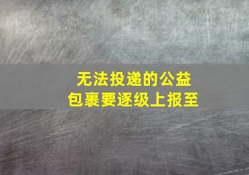 无法投递的公益包裹要逐级上报至