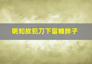 明知故犯刀下留糖胖子