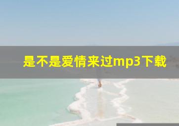 是不是爱情来过mp3下载