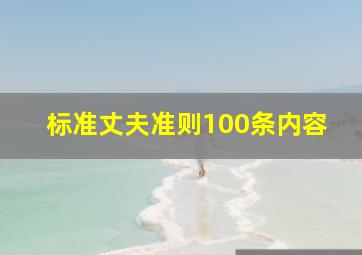 标准丈夫准则100条内容