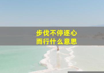 步伐不停逐心而行什么意思