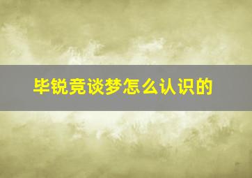 毕锐竞谈梦怎么认识的