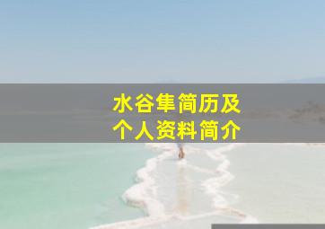 水谷隼简历及个人资料简介