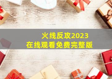 火线反攻2023在线观看免费完整版