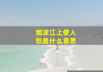 烟波江上使人愁是什么意思