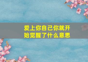 爱上你自己你就开始觉醒了什么意思