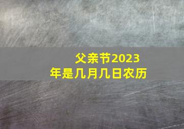 父亲节2023年是几月几日农历