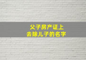 父子房产证上去除儿子的名字