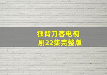 独臂刀客电视剧22集完整版