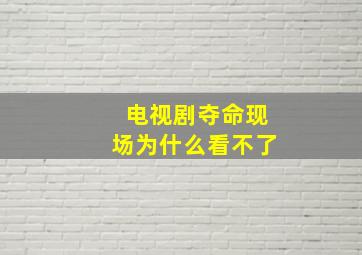 电视剧夺命现场为什么看不了