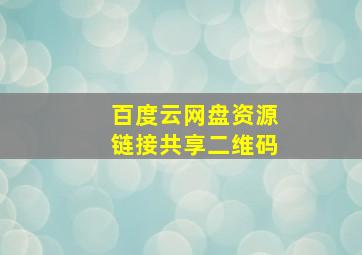 百度云网盘资源链接共享二维码