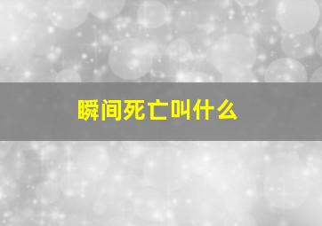 瞬间死亡叫什么