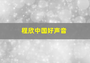 程欣中国好声音