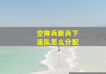 空降兵新兵下连队怎么分配