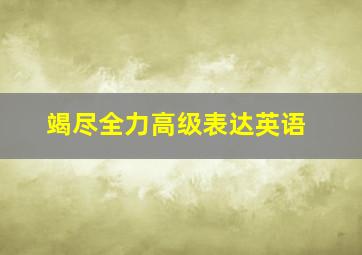 竭尽全力高级表达英语