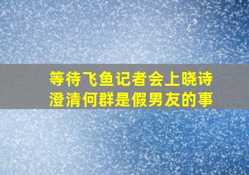 等待飞鱼记者会上晓诗澄清何群是假男友的事