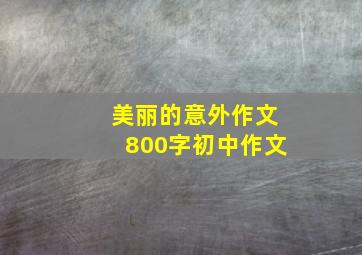 美丽的意外作文800字初中作文