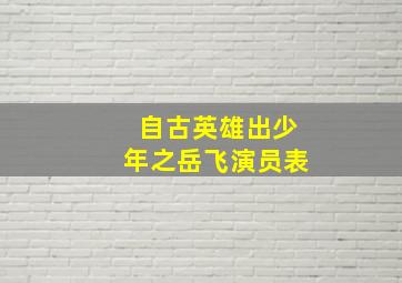 自古英雄出少年之岳飞演员表