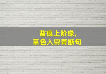 苔痕上阶绿,草色入帘青断句