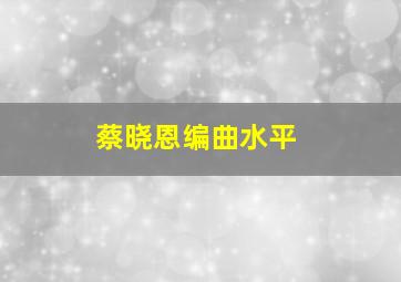 蔡晓恩编曲水平