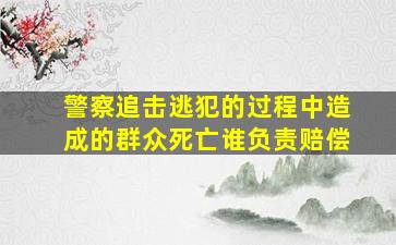 警察追击逃犯的过程中造成的群众死亡谁负责赔偿