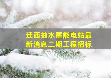 迁西抽水蓄能电站最新消息二期工程招标