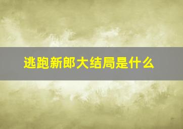 逃跑新郎大结局是什么