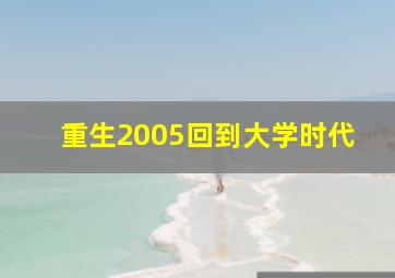 重生2005回到大学时代