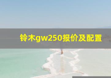 铃木gw250报价及配置