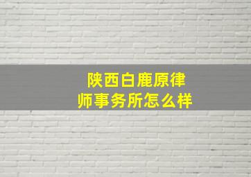 陕西白鹿原律师事务所怎么样