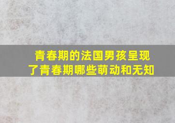 青春期的法国男孩呈现了青春期哪些萌动和无知