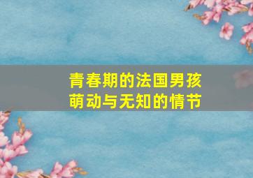 青春期的法国男孩萌动与无知的情节