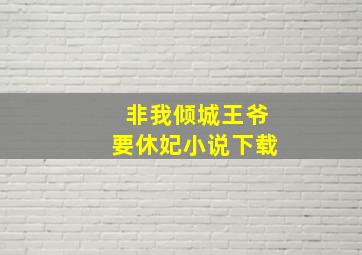 非我倾城王爷要休妃小说下载