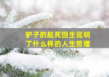 驴子的起死回生说明了什么样的人生哲理