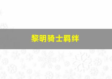 黎明骑士羁绊