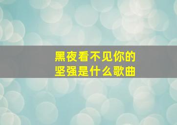 黑夜看不见你的坚强是什么歌曲