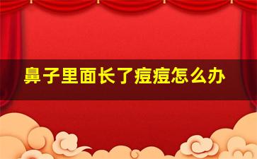 鼻子里面长了痘痘怎么办