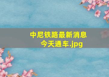 中尼铁路最新消息今天通车