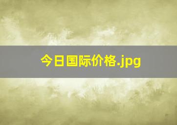 今日国际价格