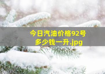 今日汽油价格92号多少钱一升