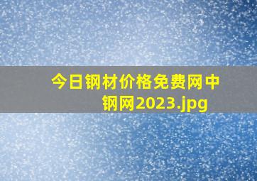 今日钢材价格免费网中钢网2023