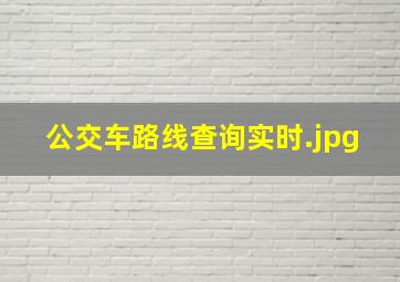 公交车路线查询实时