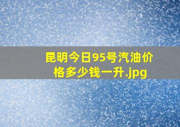 昆明今日95号汽油价格多少钱一升