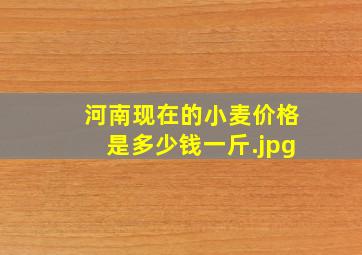 河南现在的小麦价格是多少钱一斤