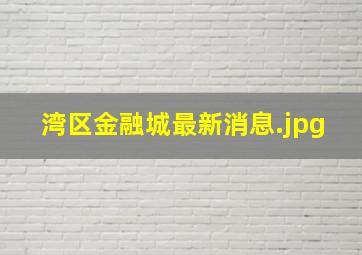 湾区金融城最新消息