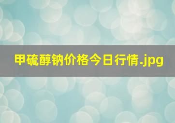 甲硫醇钠价格今日行情